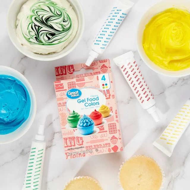Great Value Gel Food Colors, Classic Colors, 2.7 Ounces Cosmeclassy