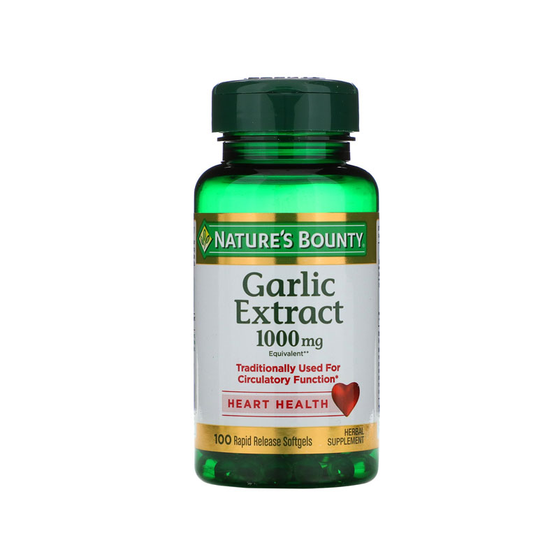 Nature's Bounty Garlic Extract 1000 mg 100 Softgels