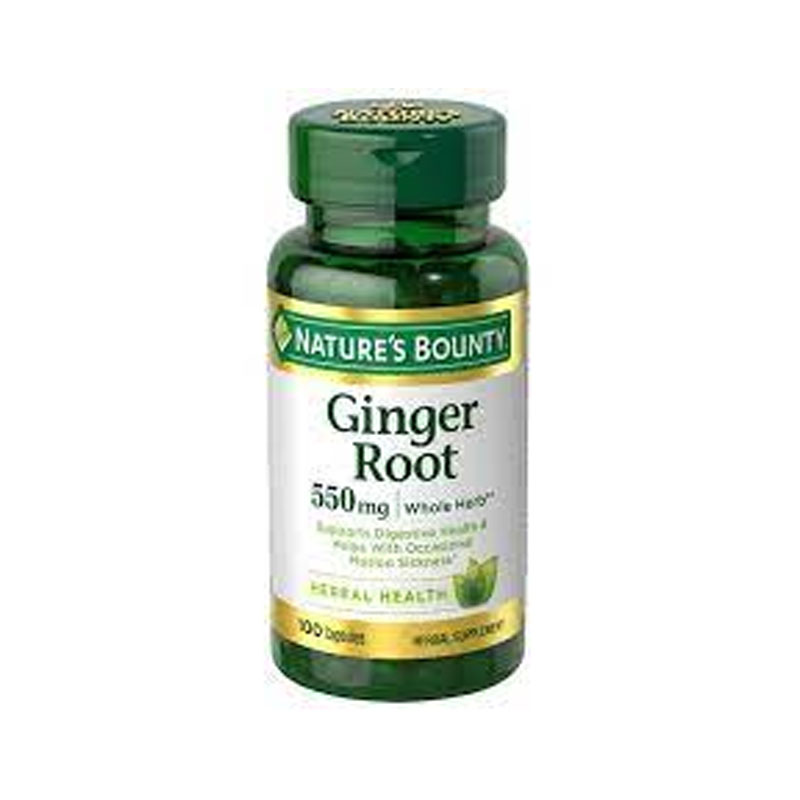 Nature's Bounty Ginger Root 550mg 100 Capsules