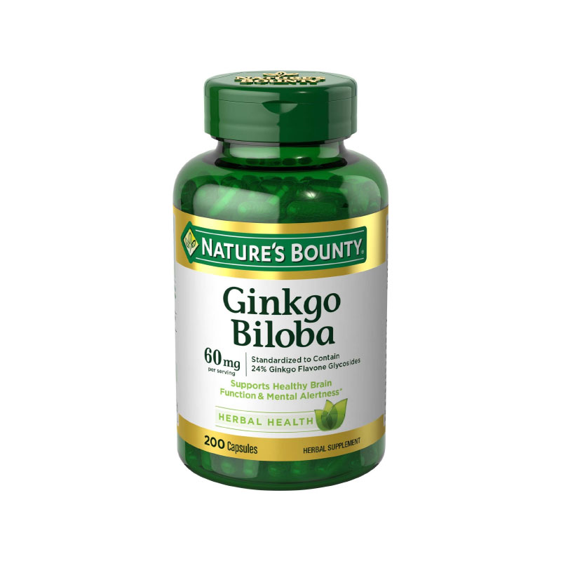 Nature's Bounty Ginkgo Biloba 60 Mg, 200 Capsules