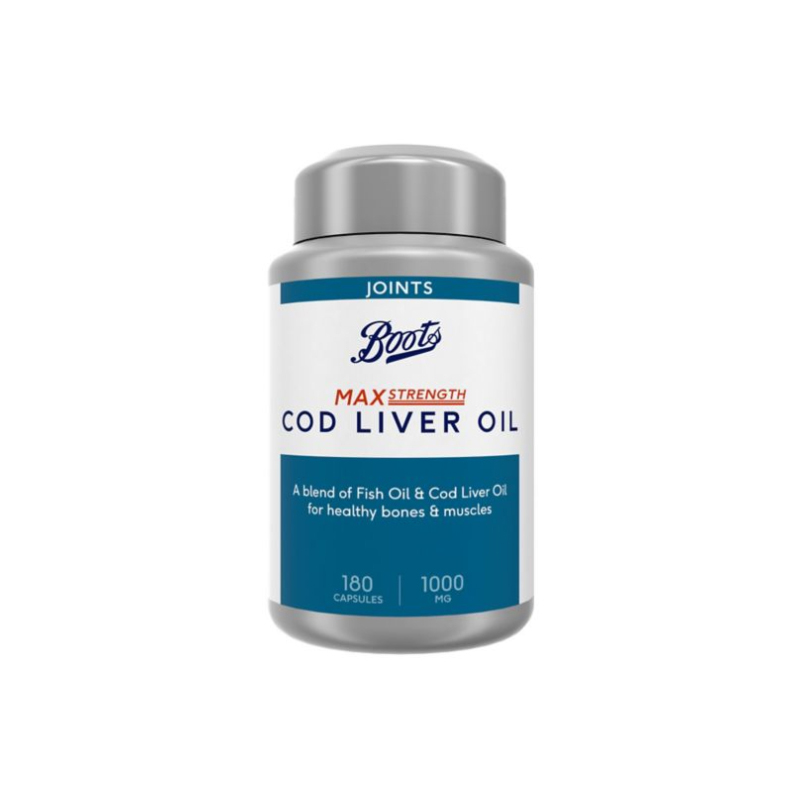 BOOTS MAX STRENGTH COD Liver Oil 1000mg – 180 Capsules