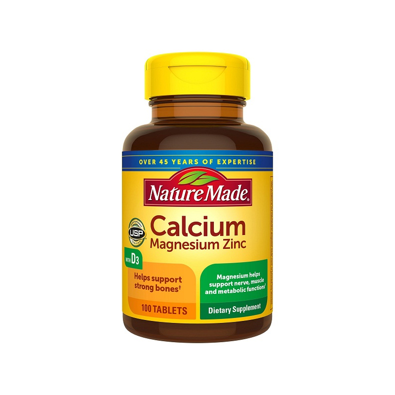 Nature Made Calcium, Magnesium and Zinc with D3 100 Tabs