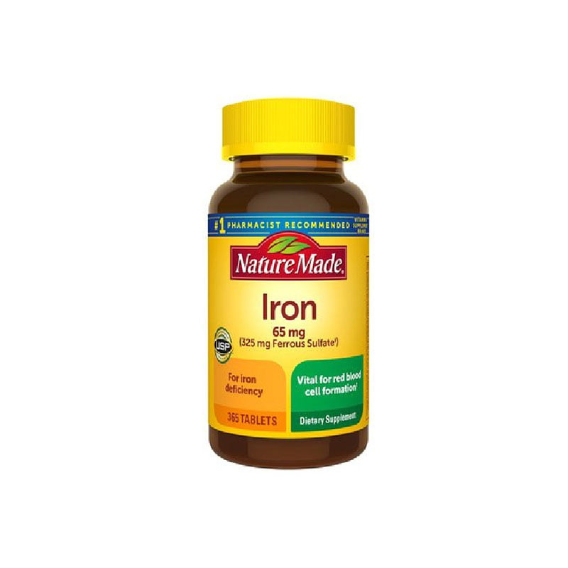 Nature Made Iron 65 mg, From Ferrous (Sulfate) -365 Tablets