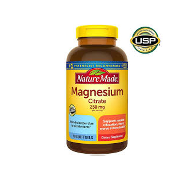 Nature Made Magnesium Citrate 250 mg -180 Softgels