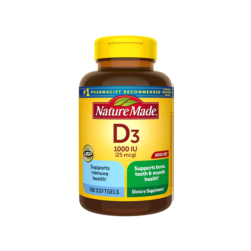 Nature Made Vitamin D3 1000 IU (25 mcg) -300 Softgels