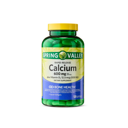 Spring Valley Rapid-Release Calcium 600 mg Plus D3 120 Softgels