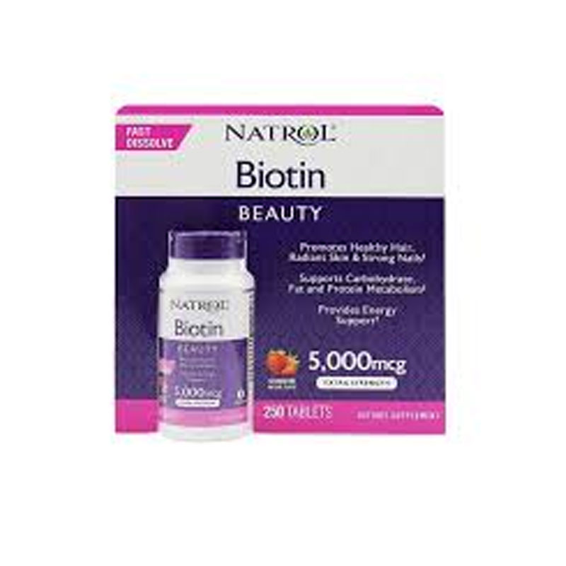 Natrol Biotin Fast Dissolve Strawberry Flavor 5000mcg 250 Tablets