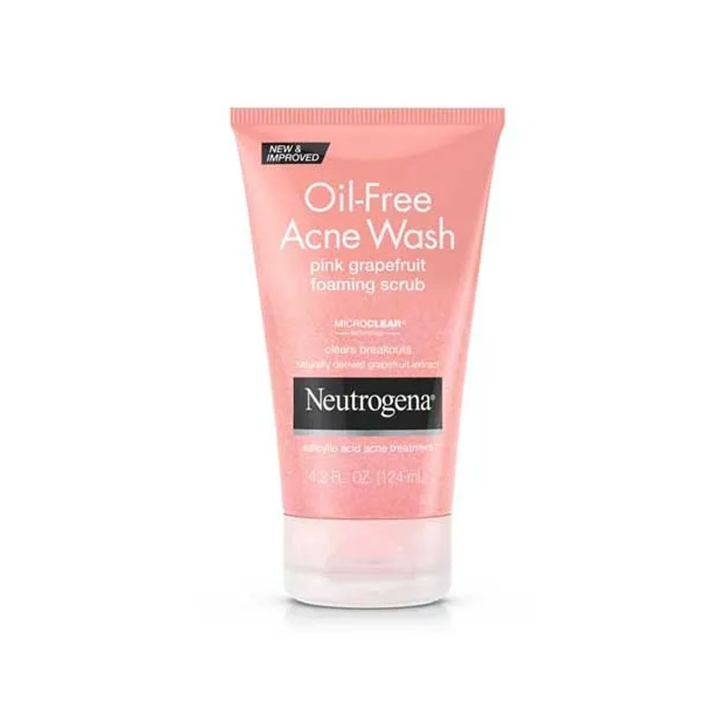 Oil-Free Acne Wash Pink Grapefruit Facial Scrub Neutrogena -124ML