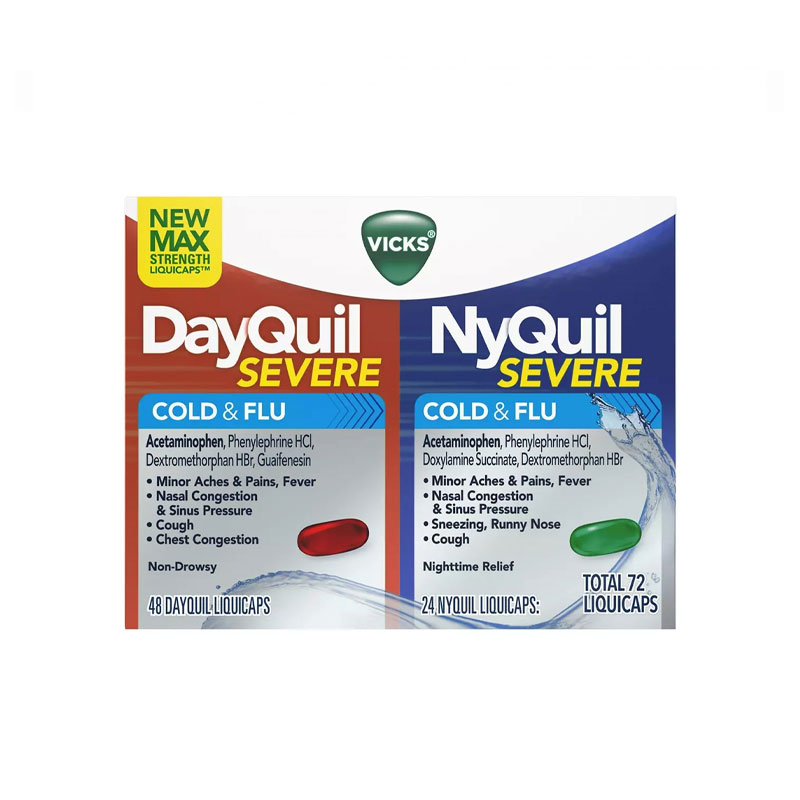 Vicks DayQuil/NyQuil Severe 72 LiquiCaps - Cosmeclassy