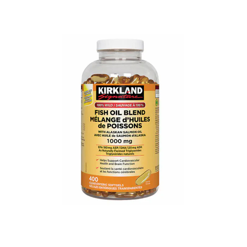 Kirkland Signature Fish Oil Blend with Wild Alaskan Salmon Oil 400 softgels