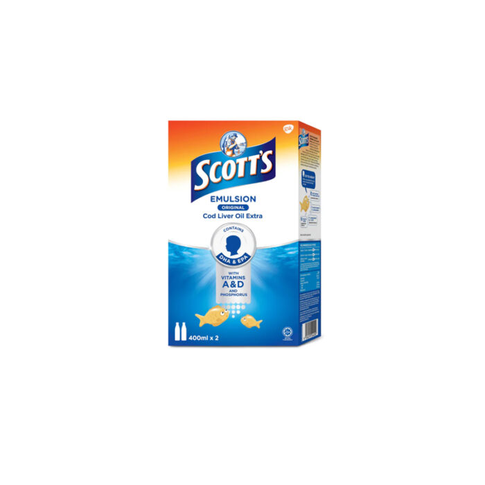 Scott's Emulsion Cod Liver Oil Extra Original Flavour 2 x 400ML