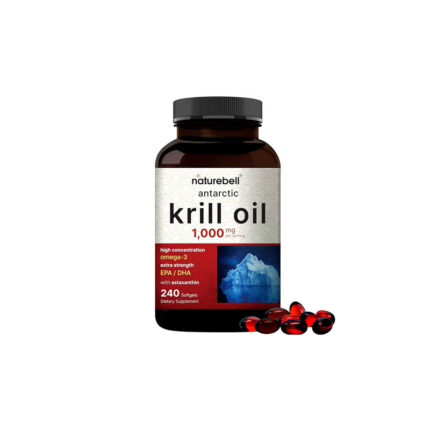 NatureBell Antarctic Krill Oil 1000mg Supplement, 240 Softgels