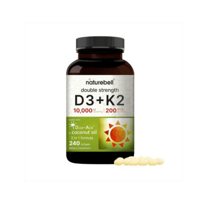 NatureBell Vitamin D3 10,000 IU with K2 240 Softgels