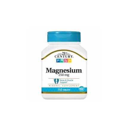 21st Century Magnesium 250 mg Tablets, Bone & Muscle Support - 110 Tablets