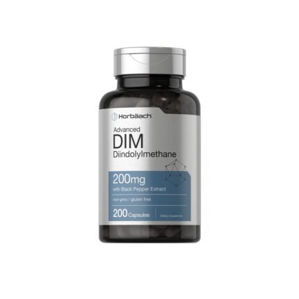 Horbaach Advanced DIM Diindolylmethane 200 mg with Black Pepper Extract - 200 Capsules