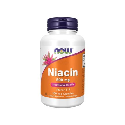NOW Foods Niacin 500 mg Vitamin B-3 (100 Veg Capsules)